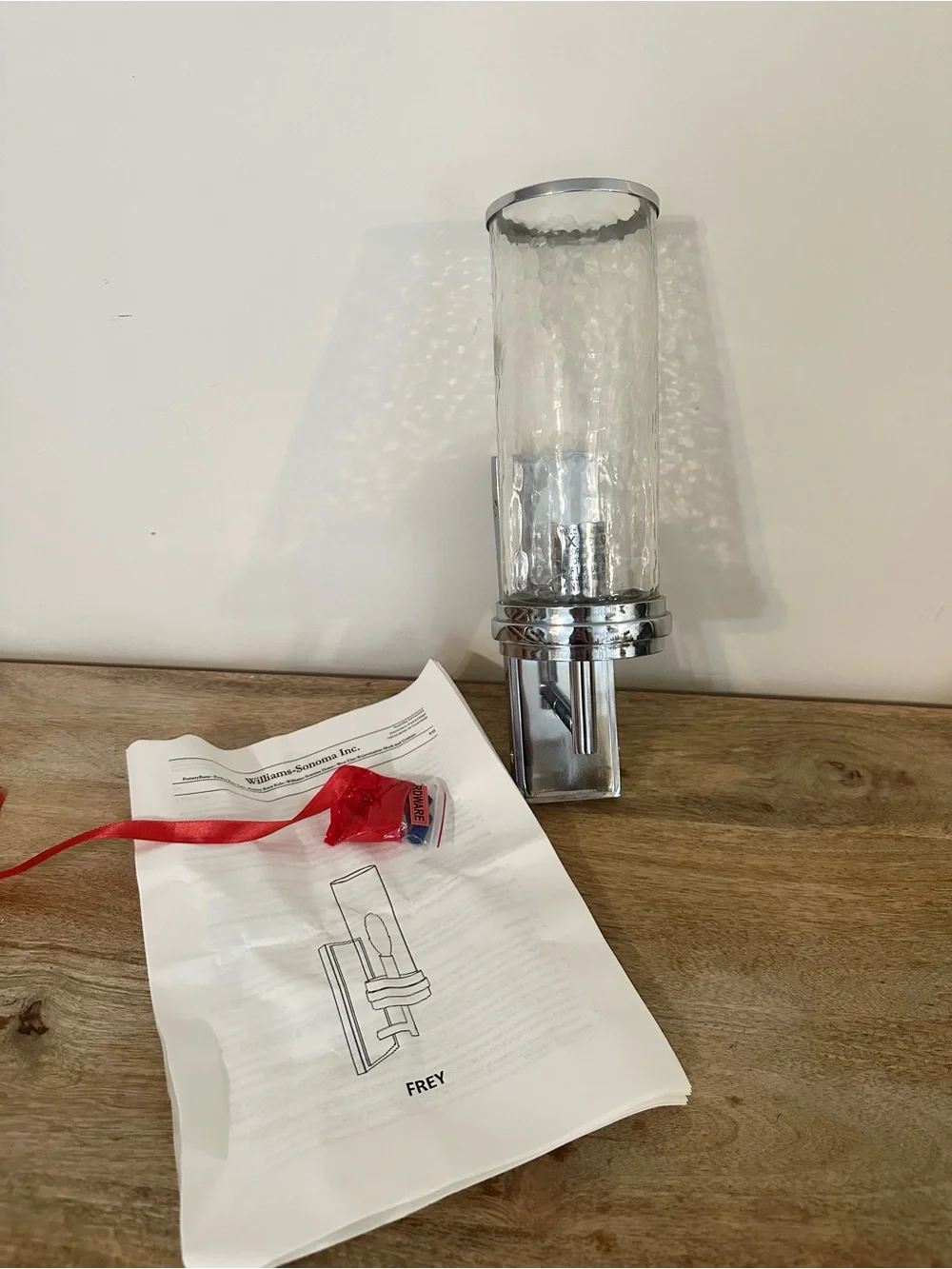 Pottery Barn Frey Sconce, Chrome, Single Tube Wall Sconce